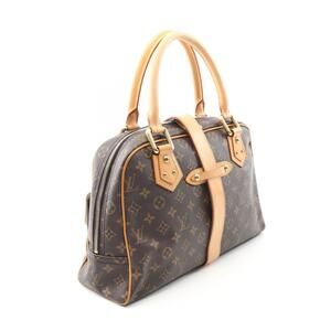 Louis Vuitton Brown Manhattan Leather Canvas Monogram Handbag